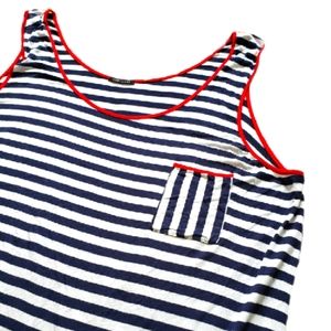 Sweet Claire Blue and White Stripe Tank Top